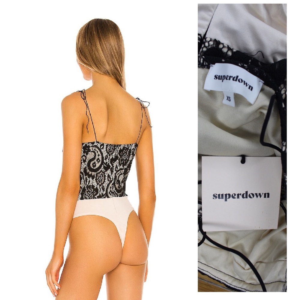 SOLD. Revolve Superdown NWT Stasia Lace Bodysuit XS - Picture 9 of 11